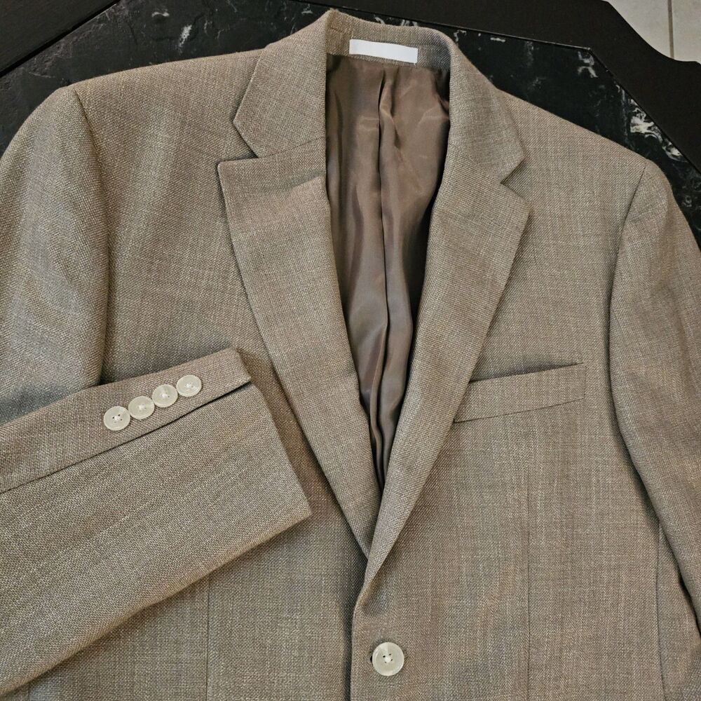 Lauren Ralph Lauren Tan Linen Blend Sport Coat Blazer Mens 38S Beige Jacket